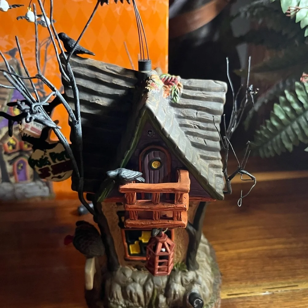 Department 56 Halloween Poe's Perch Aviary with Sound and motion